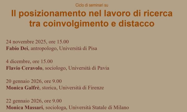 Il posizionamento nel lavoro di ricerca tra coinvolgimento e distacco.